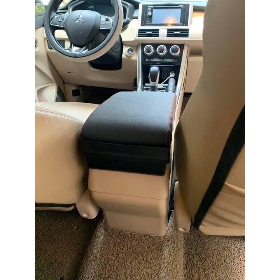 Bệ tỳ tay xe Mitsubishi Xpander 2018 - 2021, 2022, 2023 mẫu chân thấp, màu đen, kem