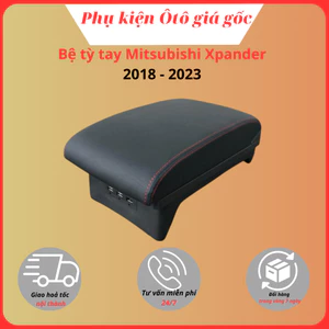 Bệ tỳ tay xe Mitsubishi Xpander 2018 - 2021, 2022, 2023 mẫu chân thấp, màu đen, kem