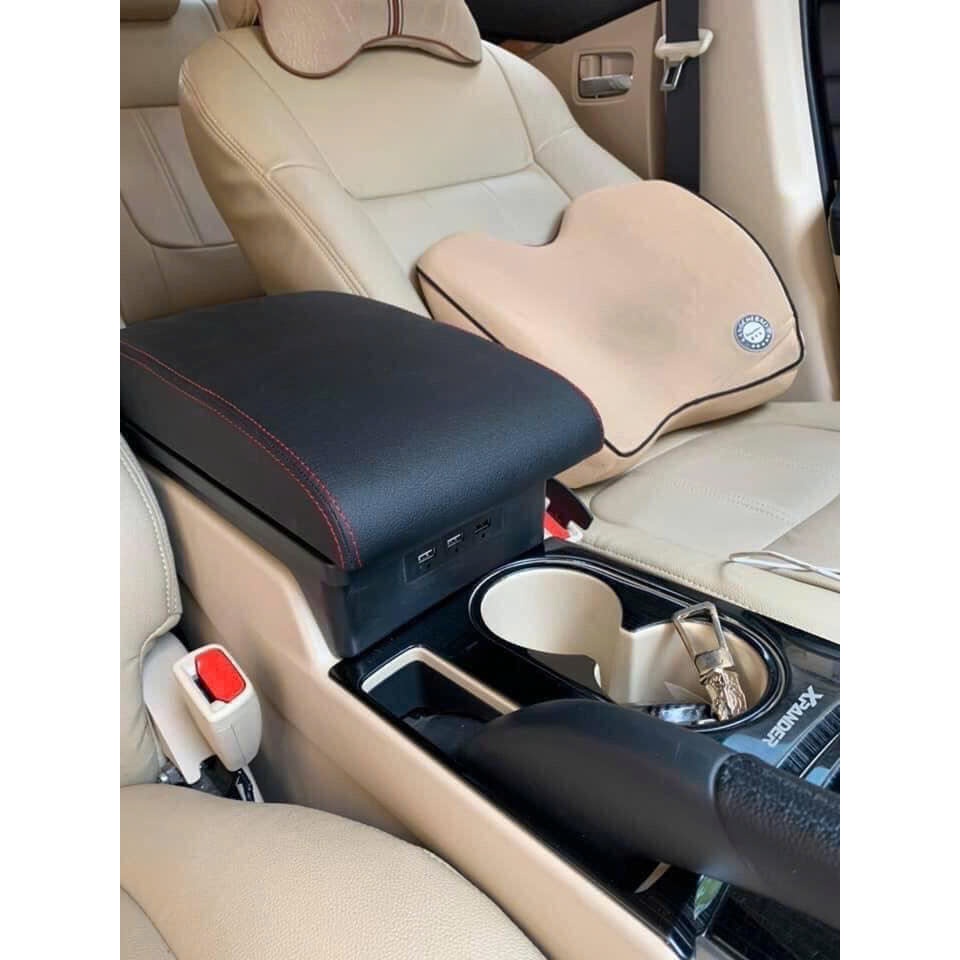 Bệ tỳ tay xe Mitsubishi Xpander 2018 - 2021, 2022, 2023 mẫu chân thấp, màu đen, kem