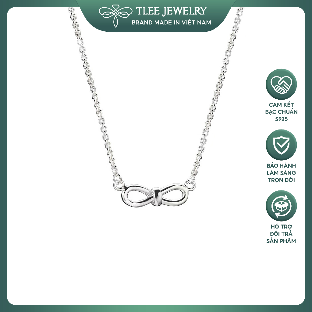 Dây chuyền bạc nữ TLEE, vòng cổ nơ thắt mini basic TLEE JEWELRY D0367 ...
