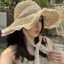 Mũ nón rộng vành cói đi biển cao cấp AAA iLita cói mềm nơ ren thời trang vintage Gaucho phong cách Hàn Quốc