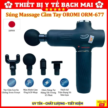 Súng Massage Cầm Tay OROMI ORM-677 - Súng Matxa Giảm Đau Mỏi Cơ Bắp, Lưng Vai Cổ - Mát Xa Toàn Thân