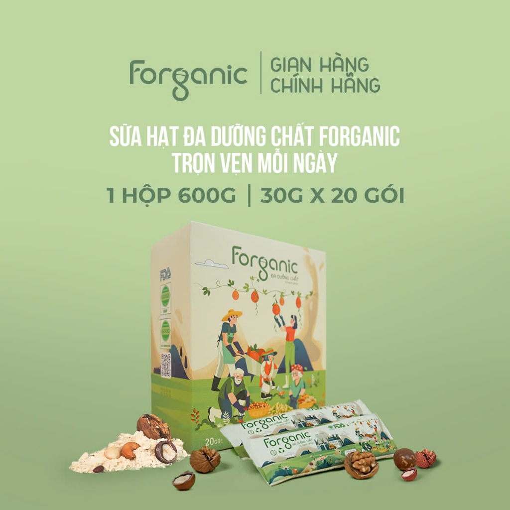 Ảnh COMBO TRẢI NGHIỆM - Sữa hạt Forganic Đa Dưỡng Chất (30gx2 gói) và Bữa Ăn Thay Thế (30x2 gói) 3