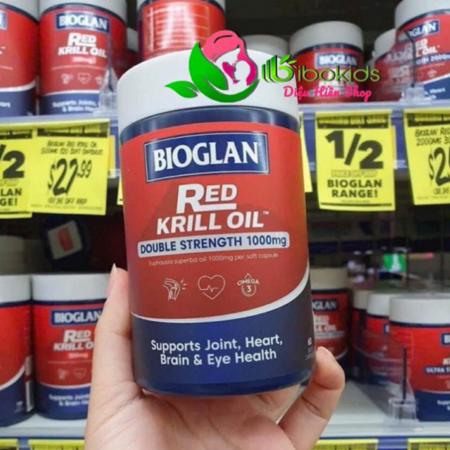 (date 2027)Dầu Nhuyễn Thể Bioglan Red Krill Oil hộp 60 viên hàng nội địa Úc
