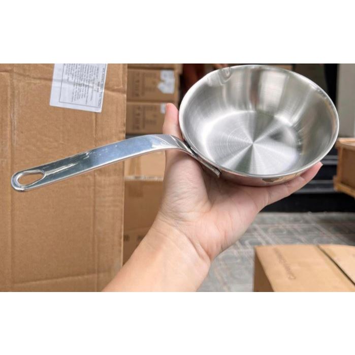 Chảo Inox Mini Chảo Julia Child Lunkai 12cm CKM01, Chảo Nhỏ Dùng Mọi Loại Bếp