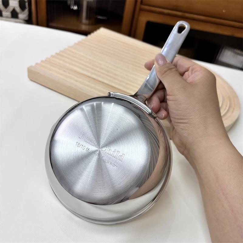 Chảo Inox Mini Chảo Julia Child Lunkai 12cm CKM01, Chảo Nhỏ Dùng Mọi Loại Bếp