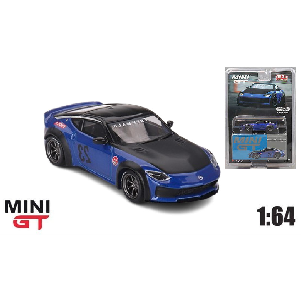 Mini-GT 1/64 Nissan Z LB-Nation Seriaan Blue - Edizione Limitata 2024 Overseas #MGT00732-L