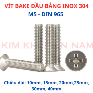 Ốc Bake đầu bằng Inox 304 M5 dài từ 10mm - 40mm