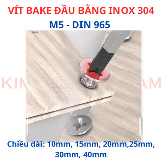 Ốc Bake đầu bằng Inox 304 M5 dài từ 10mm - 40mm