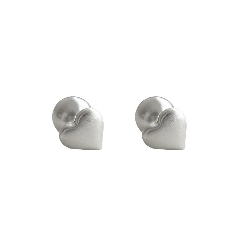 Khuyên tai nữ chuôi bạc 925 DE MERCI ACCESSORIES hình Trái tim sang trọng BT022
