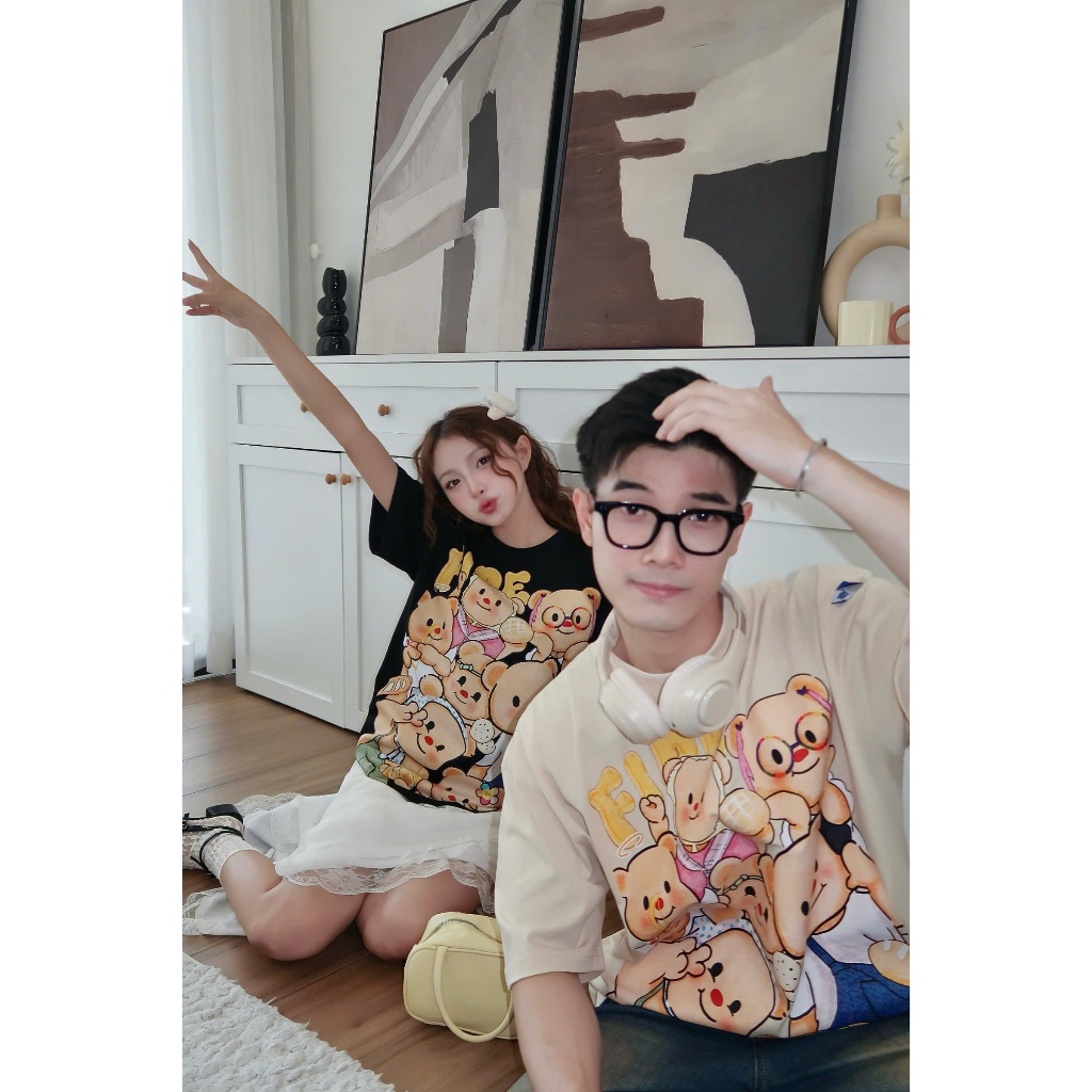 Ảnh Áo thun FIDE TEDDY phông unisex form rộng local brand nam nữ cổ tròn oversize AT94 4
