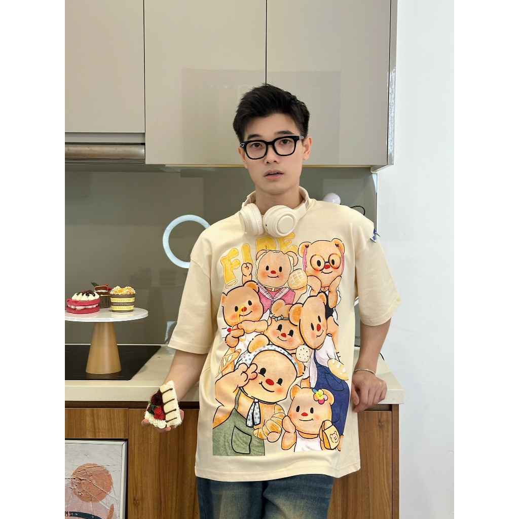 Ảnh Áo thun FIDE TEDDY phông unisex form rộng local brand nam nữ cổ tròn oversize AT94 3
