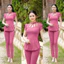 TH39- SÉT ĐỒ BỘ THUN XỐP, ÁO CỔ TÀU , QUẦN DÀI ỐNG ÔM