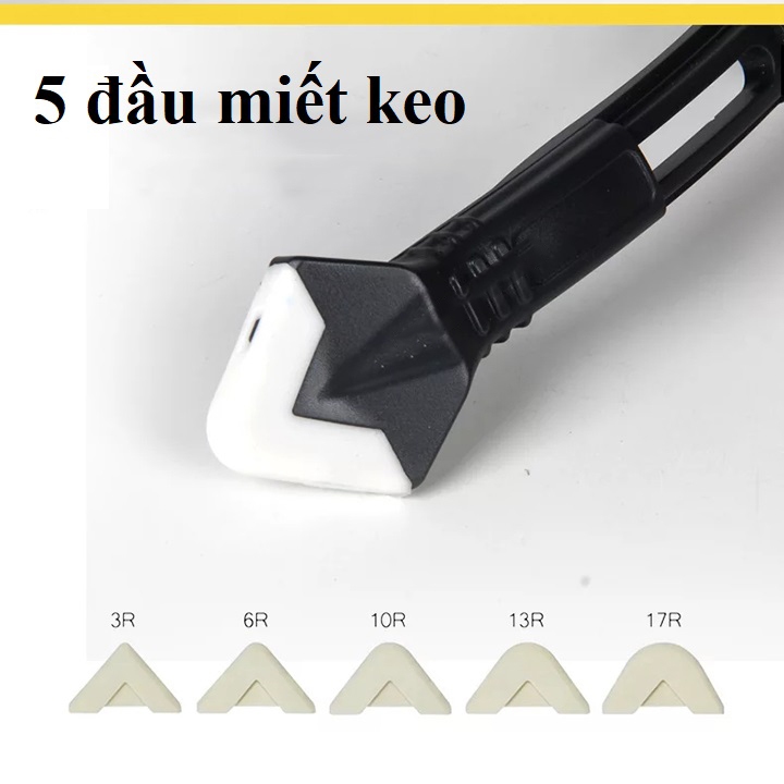 Bộ dụng cụ miết keo silicon kèm 5 đầu miết , có luôn 2 đầu cạo keo siêu tiện dụng
