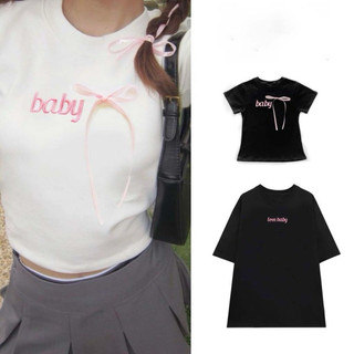 Áo thun xinh in chữ BABY LOVE cho nữ form rộng chất cotton mỏng nhẹ mát mặc đi dạo phố LACLAC