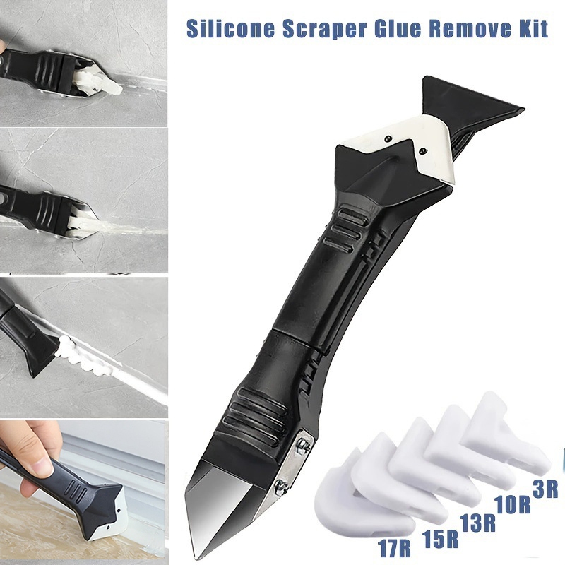 Bộ dụng cụ miết keo silicon kèm 5 đầu miết , có luôn 2 đầu cạo keo siêu tiện dụng