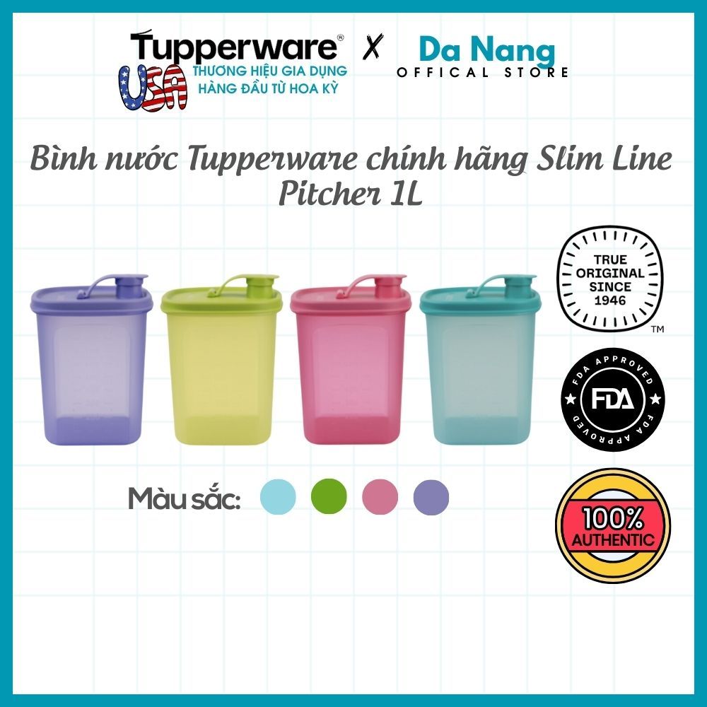 Bình nước Slim line 1L Tupperware Chính Hãng, kín tuyệt đối, bình nước ...
