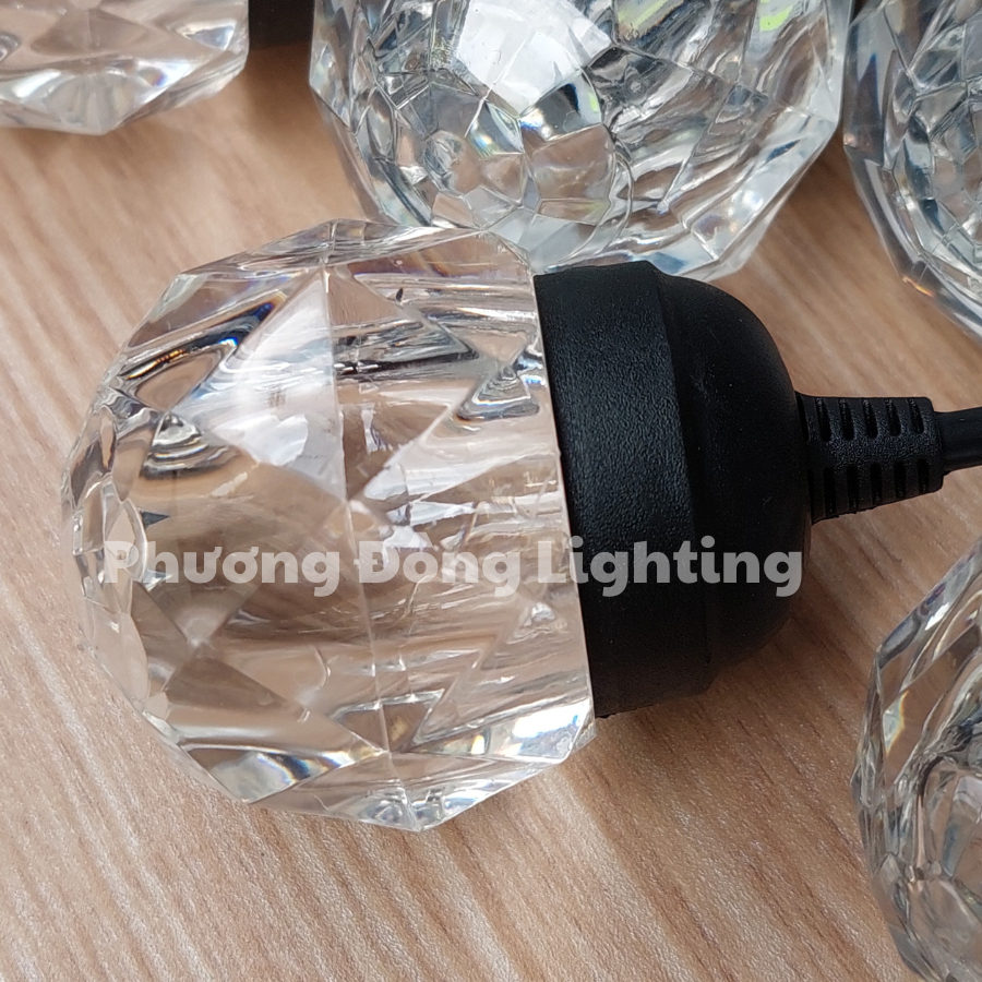 DÂY ĐÈN LED ĐÚC LIỀN ĐUÔI 10M - 15 BÓNG PHA LÊ KÍN NƯỚC TRANG TRÍ NGOÀI TRỜI 220v