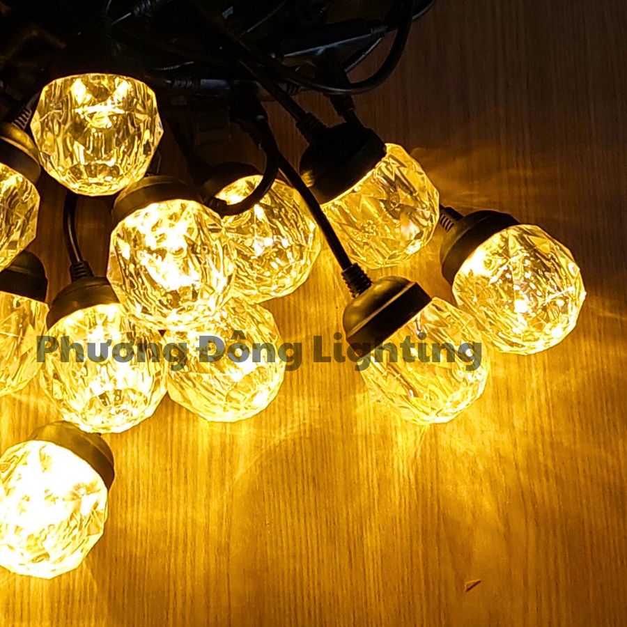 DÂY ĐÈN LED ĐÚC LIỀN ĐUÔI 10M - 15 BÓNG PHA LÊ KÍN NƯỚC TRANG TRÍ NGOÀI TRỜI 220v
