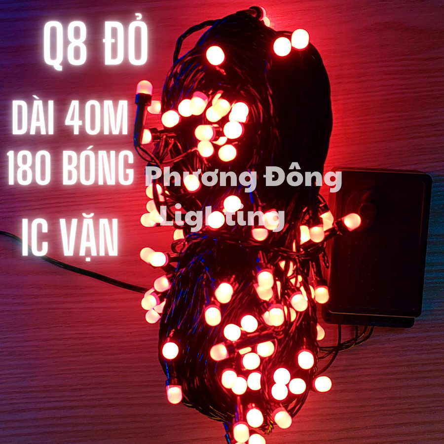 Dây Đèn LED CHỚP Lục Giác - Q8 - 40m - 180 Bóng Trang trí Noel - Lễ - Tết