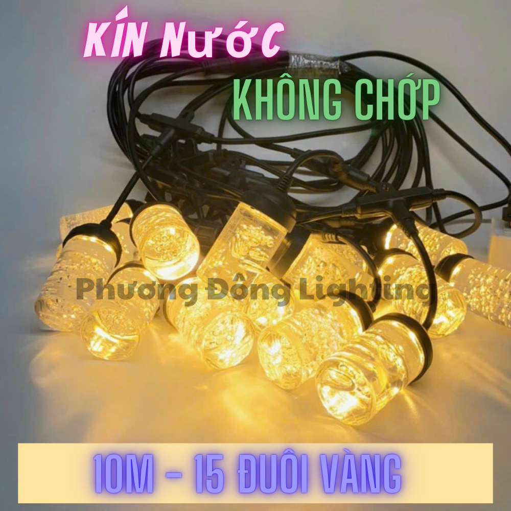 Dây đèn LED KÍN NƯỚC Trang trí ngoài trời 5m - 10 bóng /10m - 15 bóng KIỂU TRỤ - BI BỌT
