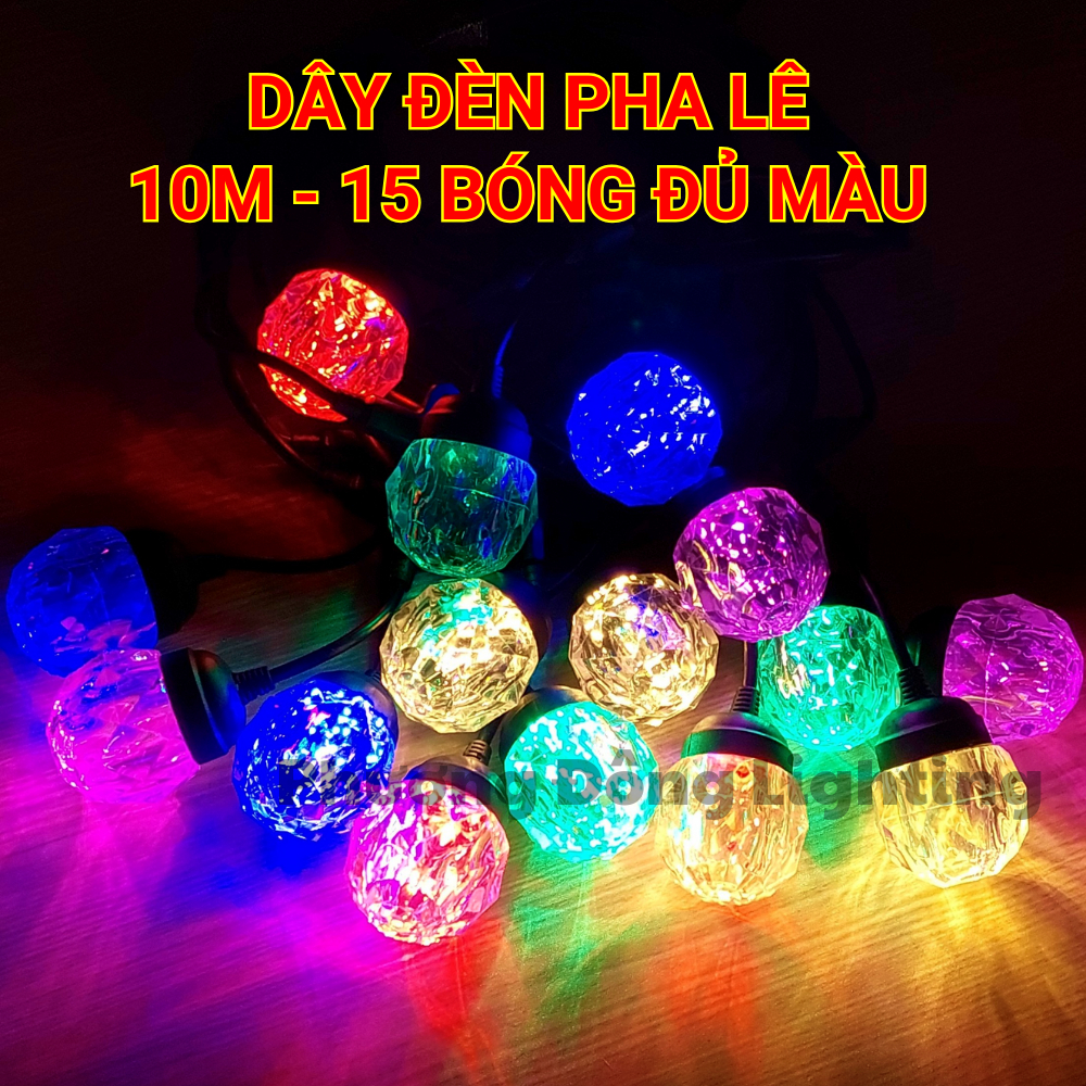 Dây đèn LED KÍN NƯỚC Trang trí ngoài trời 5m - 10 bóng /10m - 15 bóng KIỂU TRỤ - BI BỌT