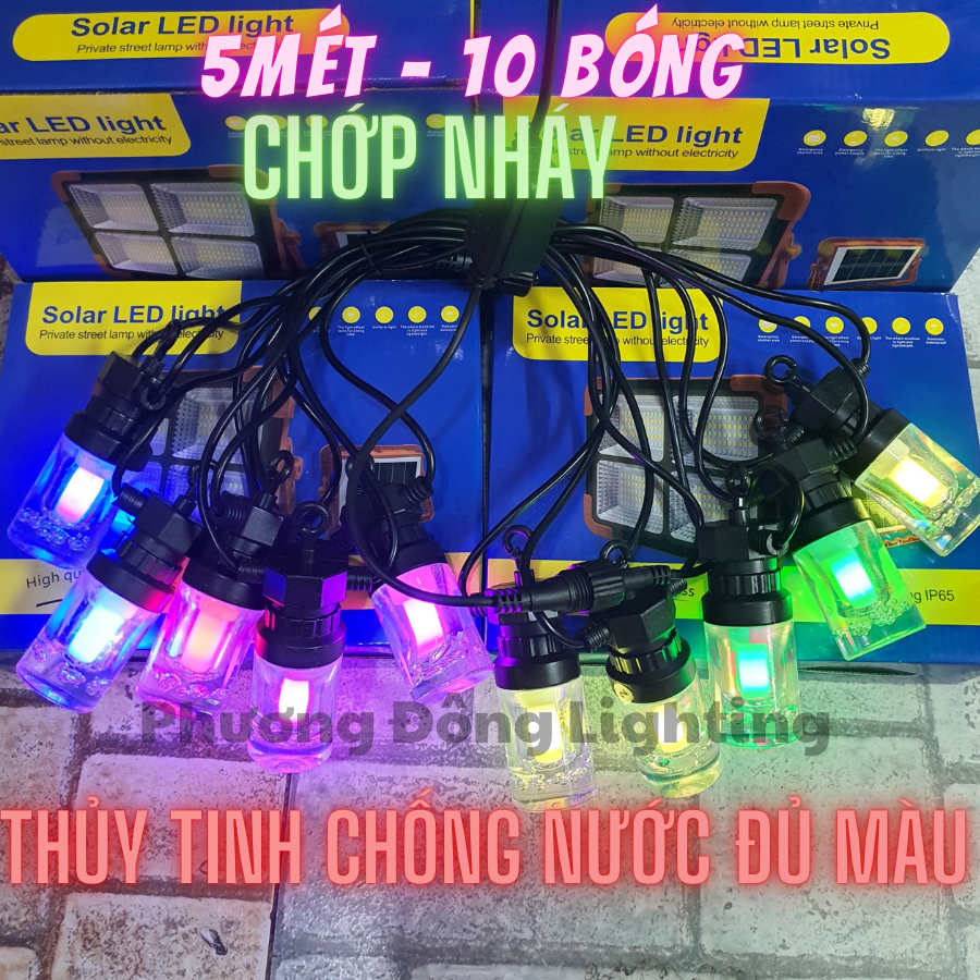 Dây đèn LED KÍN NƯỚC Trang trí ngoài trời 5m - 10 bóng /10m - 15 bóng KIỂU TRỤ - BI BỌT