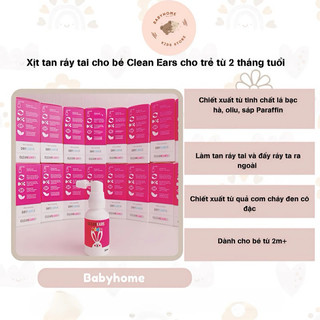 [Hàng CÔNG TY ] Xịt tan ráy tai cho bé Clean Ears cho trẻ từ 2 tháng tuổi