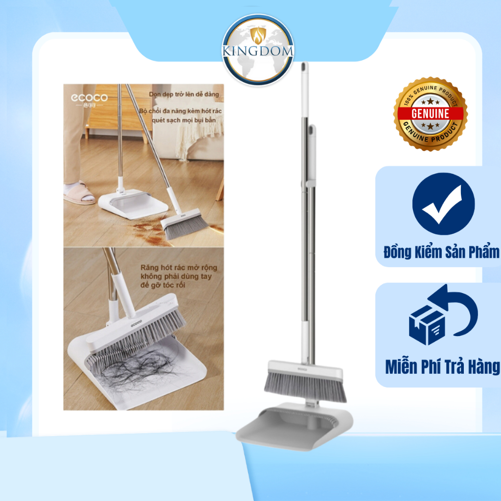 Bộ Chổi Quét Nhà ECOCO Kèm Hót Rác Xoay 360 Độ Gấp Gọn Thông Minh Chắc ...