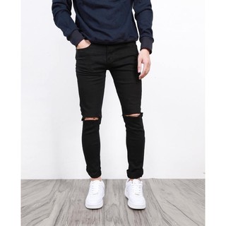 Quần jean nam đen trơn rách ZARA  cao cấp hàng chất lượng chuẩn from slimfit đẹp như hình