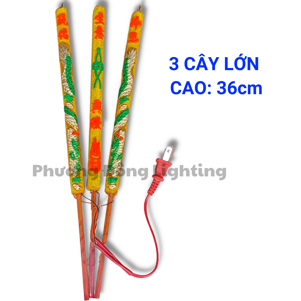 Bộ 3 cây Nhang Điện (Hương điện) Nhỏ - Trung - Lớn 220V