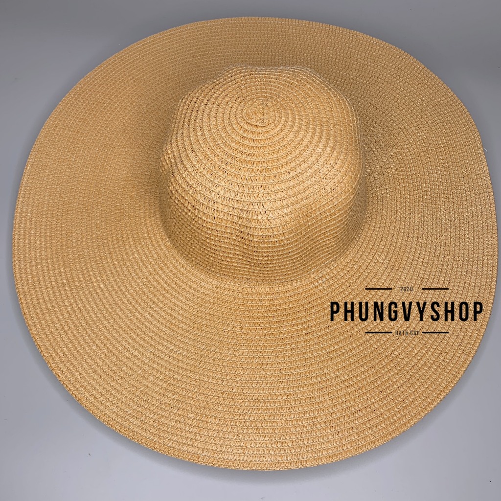 (SALE) Mũ cói cực hot đi biển che nắng mùa xuân hè phungvyshop- Nón VÀNH TO TRƠN TRON