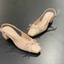 Giày cao gót bít mũi 3 phân đế vuông Annmodels kiểu dáng slingback phối nơ nhí sang trọng-Min3004NC