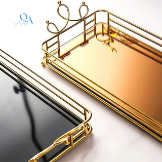 Khay Đựng Đồ Decor |Khay Vương Miện The Queen Decor Mặt Kính Pha Lê Cao Cấp |Khay Đựng Đồ Trang Điểm