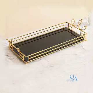 Khay Đựng Đồ Decor |Khay Vương Miện The Queen Decor Mặt Kính Pha Lê Cao Cấp |Khay Đựng Đồ Trang Điểm
