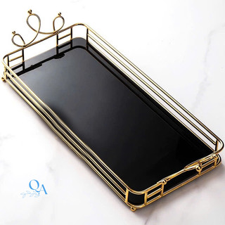 Khay Đựng Đồ Decor |Khay Vương Miện The Queen Decor Mặt Kính Pha Lê Cao Cấp |Khay Đựng Đồ Trang Điểm