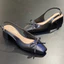 Giày guốc đế vuông 3 phân kiểu dáng slingback Anmodels thời trang phối nơ nhí-Min3004XMNC