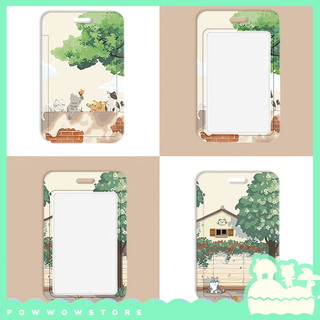 [Sẵn VN] Bao Đựng Thẻ Nhân Viên Dọc Nhựa ABS Phong Cách Nhân Vật Hoạt Hình Mèo Nhà Cat House Paint