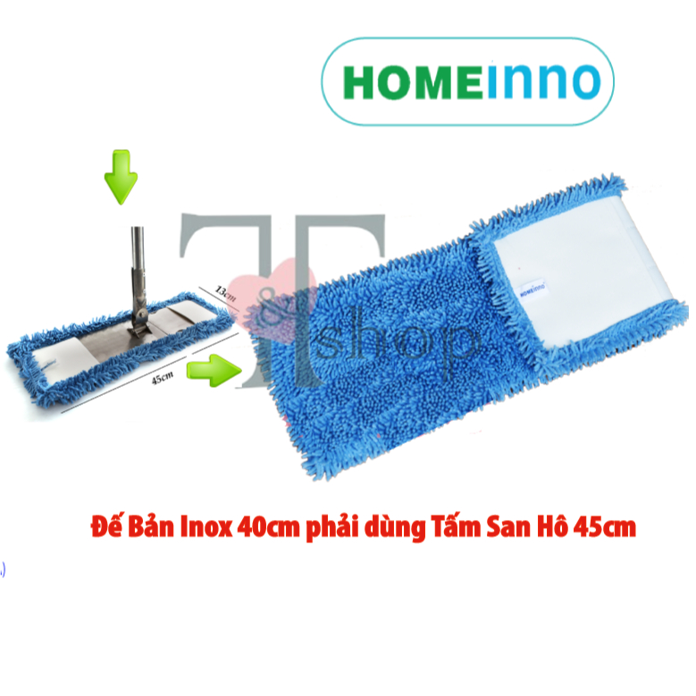 Tổng Hợp Tấm Lau Nhà San Hô Thay Thế Kiểu Cài Homeinno KT 40/45/60/80/90cm (KHÔNG CÂY LAU)