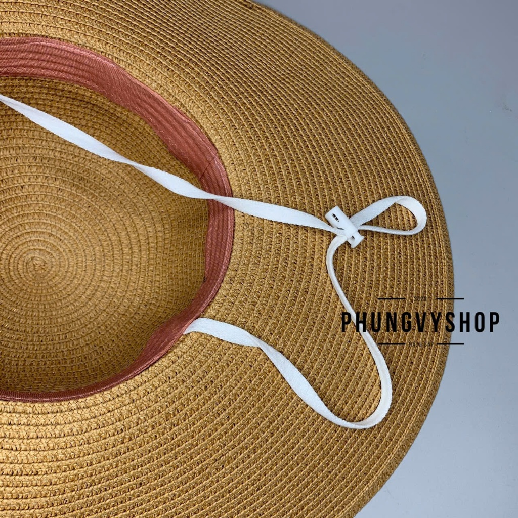 (SALE) Mũ cói cực hot đi biển che nắng mùa xuân hè phungvyshop- Nón VÀNH TO TRƠN TRON