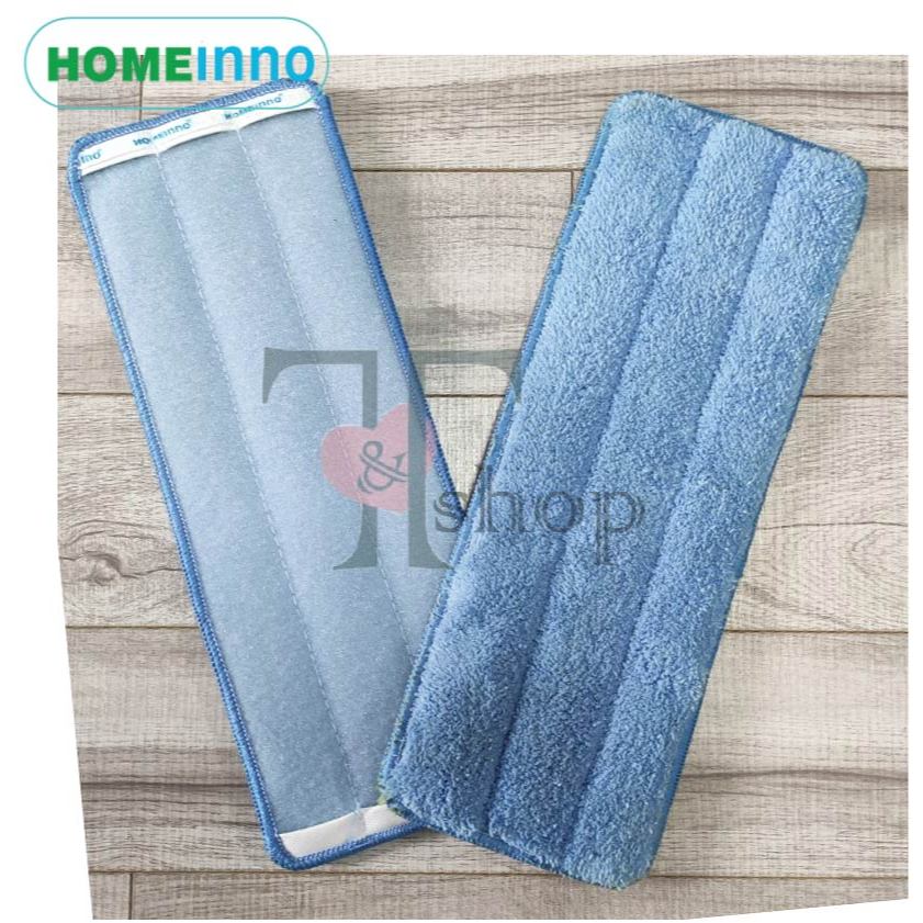 [HỎA TỐC] (KO ĐẦU NHỰA) Tấm Vải Lau Nhà Thay Thế Cây Lau Nhà Tự Vắt 2 Ngăn Thông Minh Homeinno