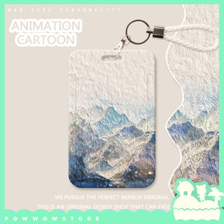[Sẵn VN] Bao Đựng Thẻ Nhân Viên Dọc Nhựa ABS Phong Cách Hình Núi Mountain Abstract Thú Vị