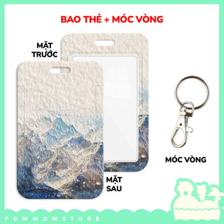 [Sẵn VN] Bao Đựng Thẻ Nhân Viên Dọc Nhựa ABS Phong Cách Hình Núi Mountain Abstract Thú Vị