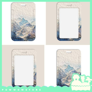 [Sẵn VN] Bao Đựng Thẻ Nhân Viên Dọc Nhựa ABS Phong Cách Hình Núi Mountain Abstract Thú Vị