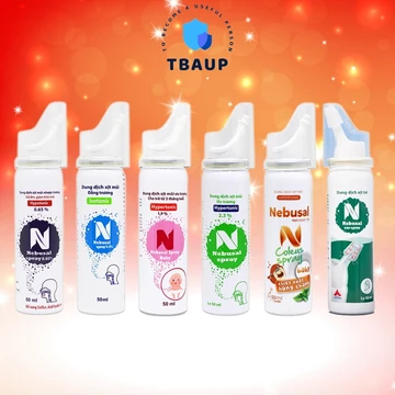 Dung dịch nước muối biển Nebusal Spray xịt vệ sinh mũi / tai giảm nghẹt, sổ mũi (Đẳng / ưu / nhược trương, Húng chanh)