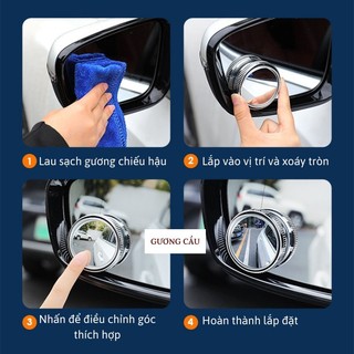 Gương Cầu Lồi Ô Tô HÍT KÍNH VERSION 2 – Xoay 360 Độ Xóa Điểm Mù Hiệu Quả, Gắn Cực Kì Chắc Chắn
