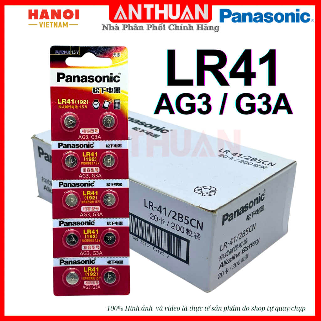 Pin LR41/AG3 Panasonic 1.5V Alkaline 192 V3GS G3A Chính Hãng thay nhiệt ...