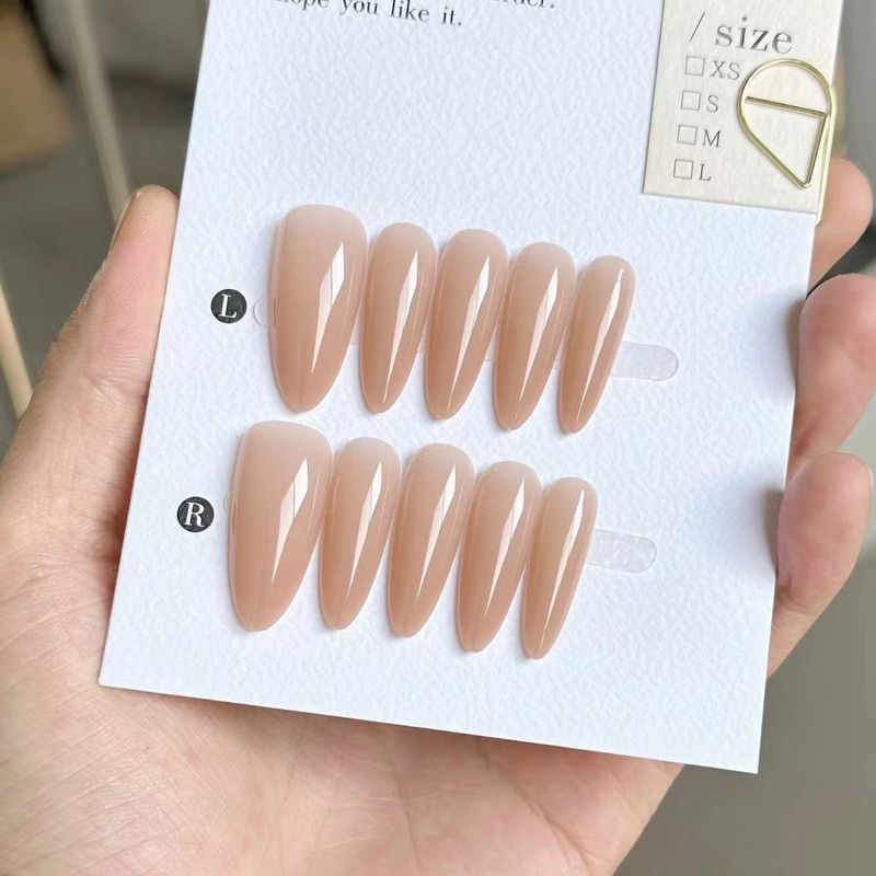 Nailbox nail thiết kế mẫu thạch đục trơn nhẹ nhàng (ib để được hỗ trợ đo size tay )