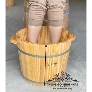 Chậu gỗ ngâm chân cao 30cm⚡FREE SHIP⚡chậu gỗ ngâm chân giữ nhiệt,thải độc cơ thể