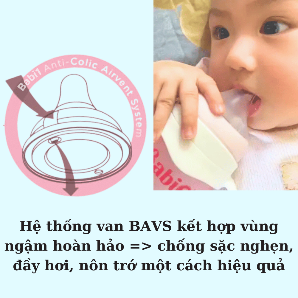 Bình Sữa Thủy Tinh Babi1 180ml Có Tay Cầm | Cảm Biến Nhiệt Báo Nóng | Núm Chống Sặc | Chống Bỏng Bé